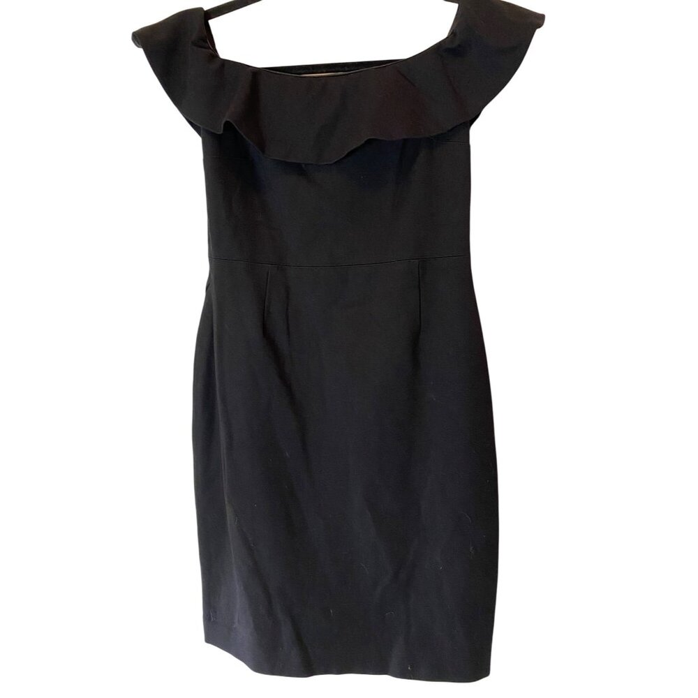 Babaton Black Dress Off Shoulder Ruffle Size 10